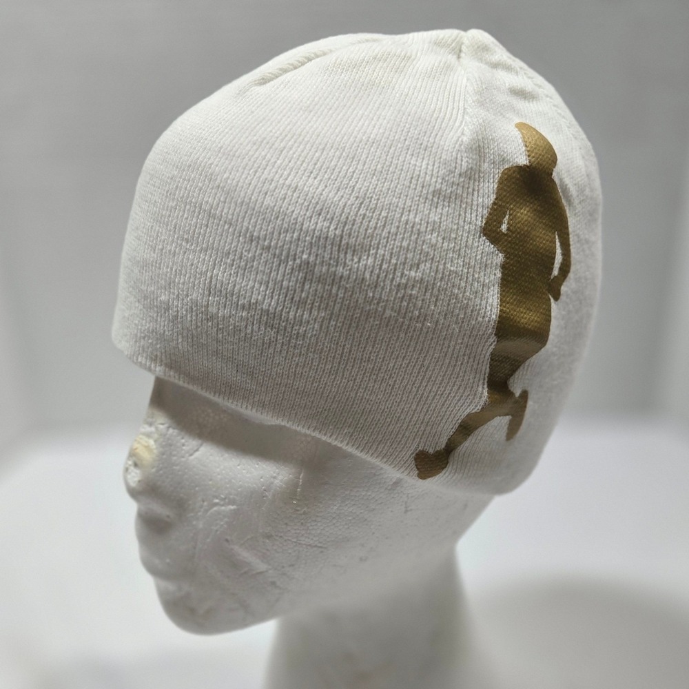 Nike Running Beanie Skull Cap White Gold 1978 Distance Runner No Finish Line OS